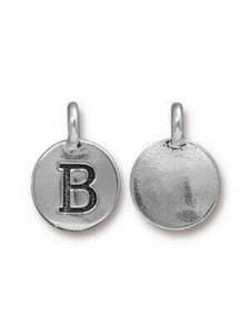 Charm Letter  B 16.6x11.6mm Anti Silver