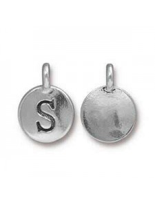 Charm Letter  S 16.6x11.6mm Anti Silver