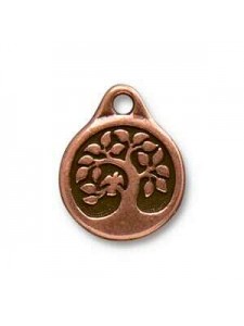 Drop Bird in Tree  19.5x16mm Anti Copper