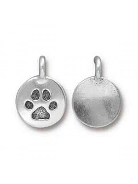 Charm Paw 16.6x11.6mm Antique Silver