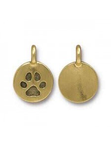 Charm Paw 16.6x11.6mm  Antique Gold