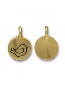 Charm Fat Bird Antique Gold