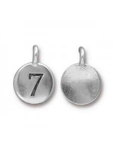 Charm Number 7 16.6x11.6mm Anti Silver