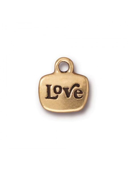 DROP  LOVE GI  13x10mm Gold Antique