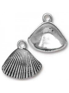 Charm Shell Antique Silver