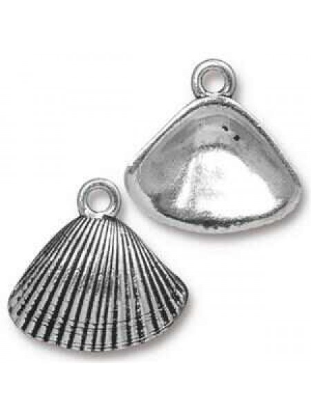 Charm Shell Antique Silver