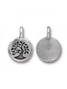 Charm Tree 12mm H:2.6mm Antique Silver
