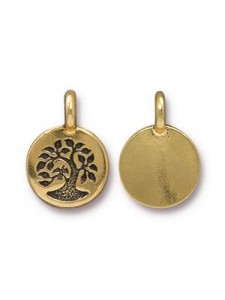 Charm Tree 12mm H:2.6mm Antique Gold