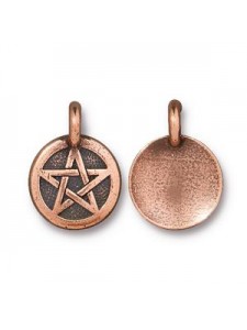 Pentagram Charm 12mm Antique Copper