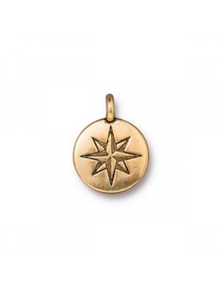Mini North Star  Antique Gold Plated
