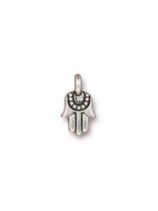 Mini Hamsa  Antique Silver