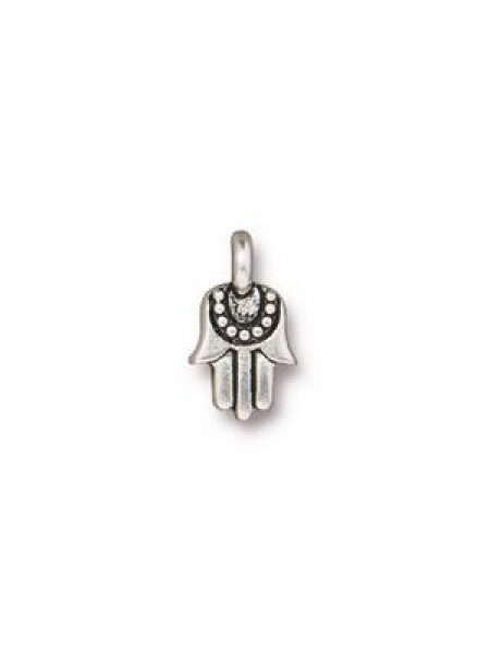 Mini Hamsa  Antique Silver