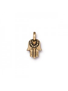 Mini Hamsa  Antique Gold plated