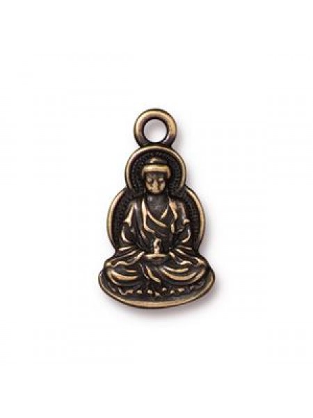 Charm Buddha Oxidised Brass