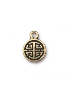 Charm Chinese Lu 11mm Antique Gold