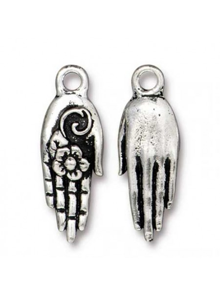 Charm Blossum Hand Antique Silver