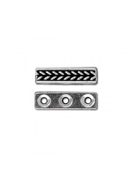 Spacer Bar 3-hole 4.5x15mm Antiq Silver