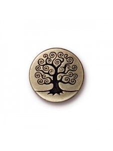 Button Tree of Life 16mm  Antique Bronze