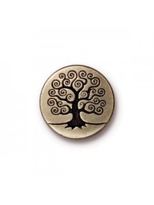 Button Tree of Life 16mm  Antique Bronze