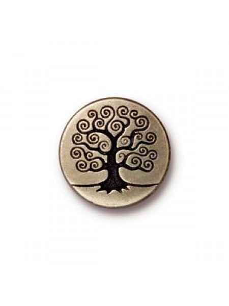 Button Tree of Life 16mm  Antique Bronze