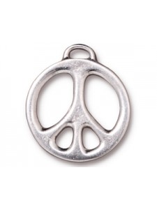 Drop Peace Pendant 24mm Nickel Colour