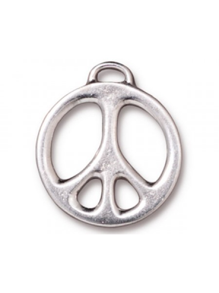 Drop Peace Pendant 24mm Nickel Colour