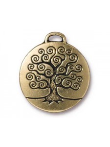 Tree of Life Pendant 23mm  Antiqu Gold