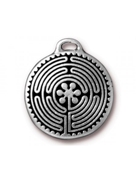 LABYRINTH PENDANT  23mm Antique Silver