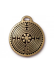 LABYRINTH PENDANT 23mm Antique Gold