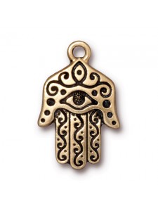 Drop HAMSA Pendant Antique Gold