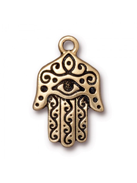 Drop HAMSA Pendant Antique Gold