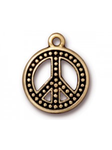 DROP BEADED PEACE GA (Antique Gold)