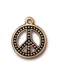 DROP  BEADED PEACE  GA (Antique Gold)