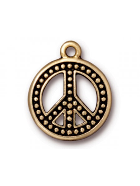DROP BEADED PEACE GA (Antique Gold)