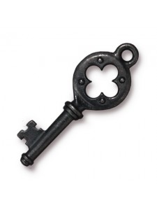 Drop Quartrefoil Key 28mm long Black