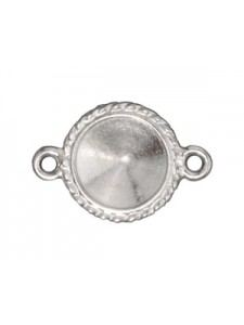 Link Frame 12MM Beaded RD Rhodium