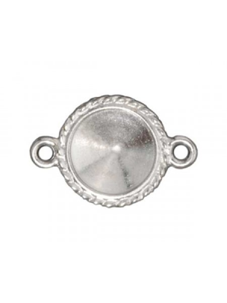 Link Frame 12MM Beaded RD Rhodium