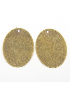 Brass Tag 40x30x0.3mm H:1.5mm AntiBronze