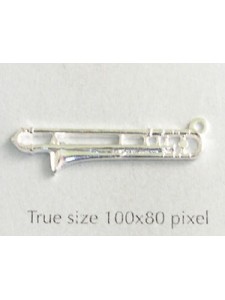 Trombone Charm Silver Plated