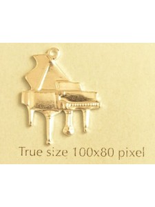 Piano Charm Silver Plated