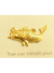 Jumping Fish Charm Gold Plated