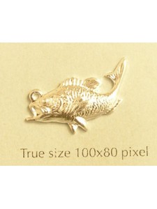 Jumping Fish Charm Silver Plated
