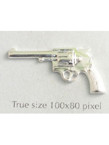 Pistol Charm Silver Plated
