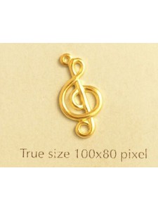 Musical Treble Clef Charm Gold Plated