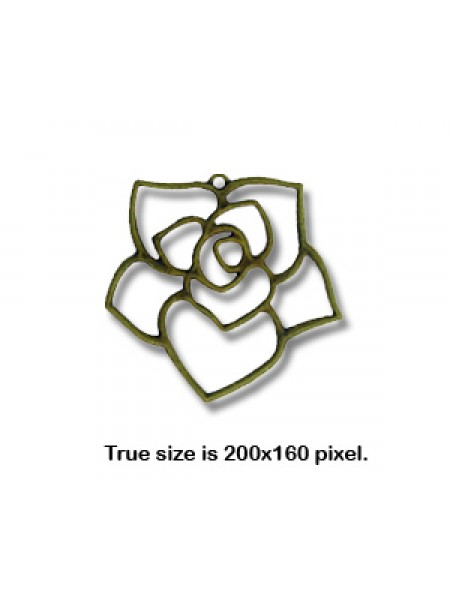 Flower Pendant 36mmx1.2mm Antiq Bronze