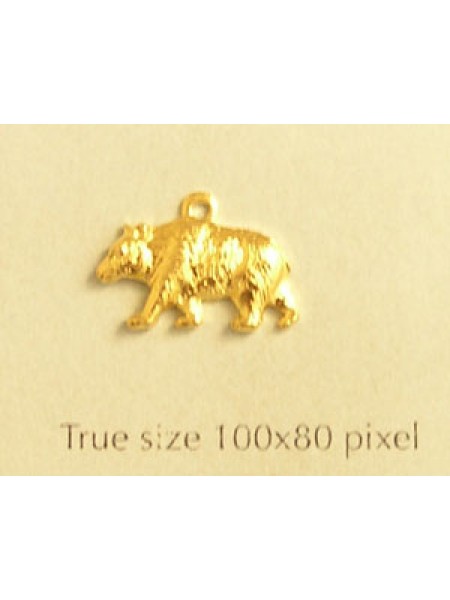 Bear Charm Gold Plated