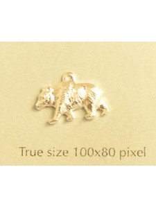 Bear Charm Silver Plated