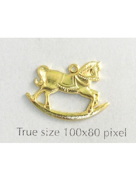 Rocking Horse Charm Gold Plated