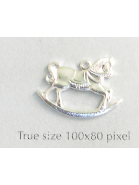 Rocking Horse Charm Silver Plated