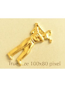 Golfer Charm Gold Plated